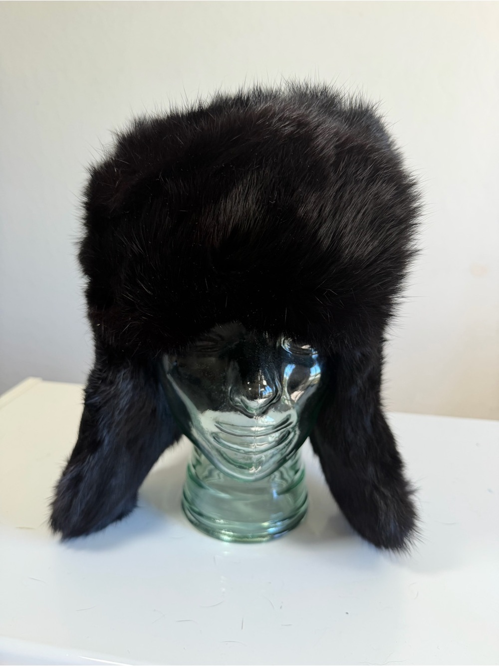 VTG Genuine Real Fur Ushanka Trapper Hat Ear Flaps Size 59
